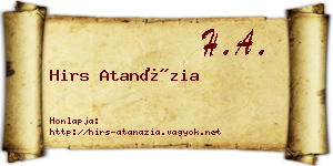Hirs Atanázia névjegykártya